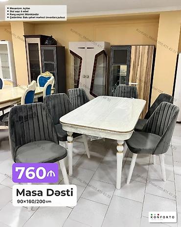 Ev və bağ: Masa dəsti – 6 stullu - Mexanizm: açılan (uzadıla bilən) - Ölçü — 1