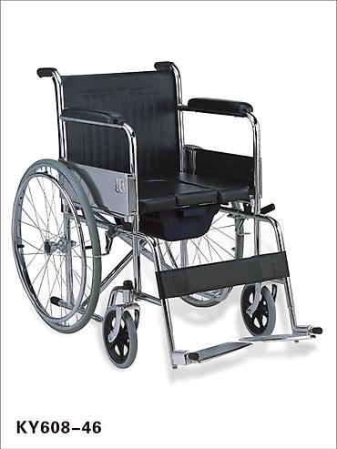 k8: Tualet funksiyalı əlil arabası – model KY608-46 - Çərçivə: parıldayan — 1
