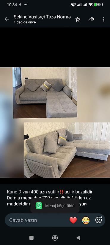 Kunc Divan 400 azn satilir‼️acilir bazalidir Damla mebelden 700 azn