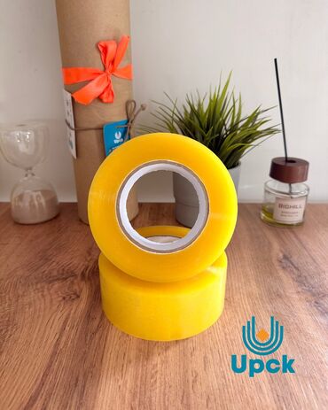 Канцтовары: Скотч 5см 200м. Плотный. Желтый. Доставка Бесплатно! Вес: 400гр — 2