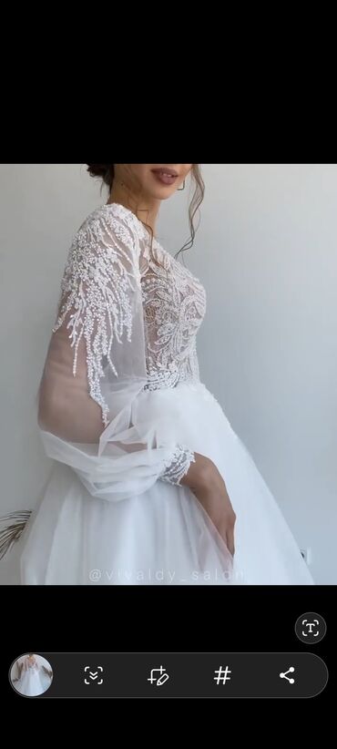 Свадебные платья: Свадебное платье, M, Со шлейфом, А-силуэт, Россия, Камни Swarovski, Б/у — 9