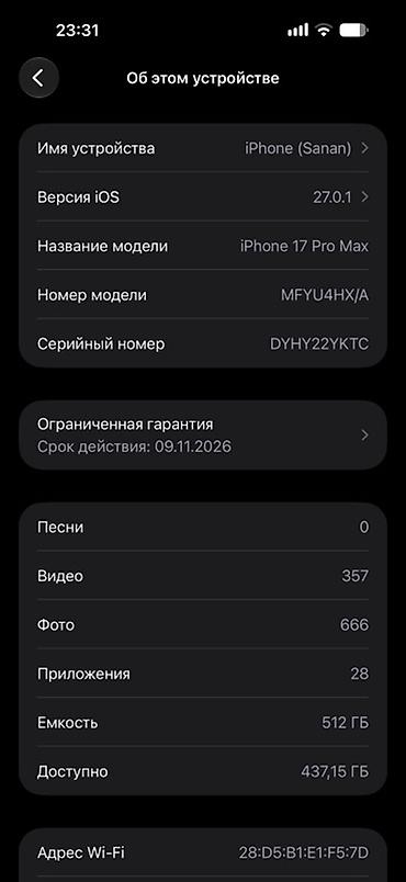 iphone s 2022: IPhone 17 Pro Max, 512 GB, Mavi, Face ID — 2