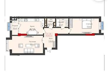 горам: 2 комнаты, 75 м², Кок-Жар ж/м Элитка, 7 этаж, ПСО (под самоотделку) — 5