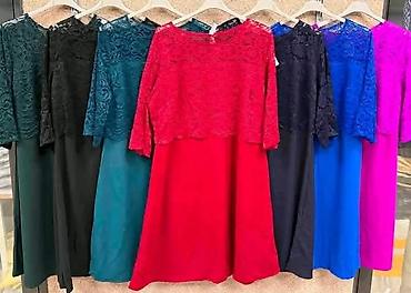 pull and bear komplet: Elegantna midi haljina sa čipkastim gornjim delom i rukavima 3/4. - — 5