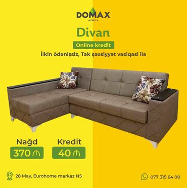Divanlar: Künc divan, Yeni, Açılan, Bazalı, Vеlur parça, Pulsuz çatdırılma