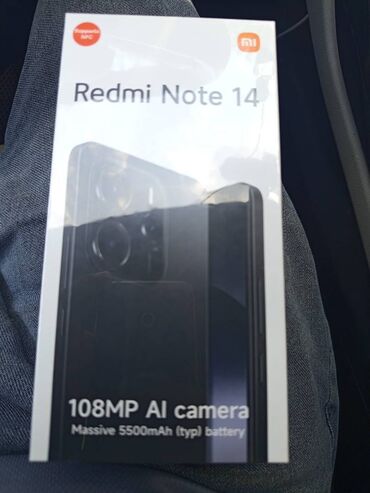 Redmi: Redmi Note 14, 256 GB, rəng - Qara, Face ID, İki sim kartlı, Barmaq izi