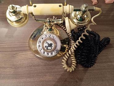 Orginal Retro diskli masa Telefonu - Korpus: parlaq qızılı rəngli
