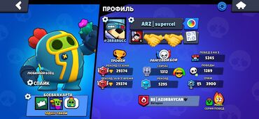 Digər oyun və konsollar: Brawl Stars oyunu üçün hesab - Profil: ARZ | supercel, tag: #2RR8RUCG