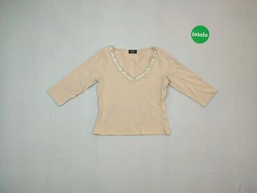Bluza, M (EU 38), wzór - Jednolity kolor, kolor - Beżowy