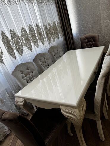 Masa və oturacaq dəstləri: Qonaq otağı üçün, İşlənmiş, Açılmayan, Dördbucaq masa, 8 stul -da lalafo.az — 11 Masa və oturacaq dəstləri: Qonaq otağı üçün, İşlənmiş, Açılmayan, Dördbucaq masa, 8 stul — 11