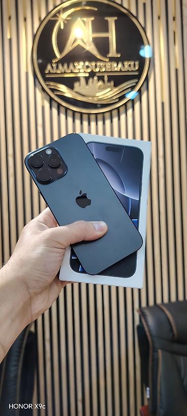 usb iphone: IPhone 16 Pro Max, 256 GB, Black Titanium, Face ID, Sənədlərlə, Zəmanət — 1