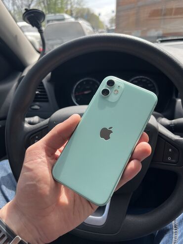 бишкек iphone 14: IPhone 11, Колдонулган, 128 ГБ, Көгүлтүр, Кабель, Заряддоочу түзүлүш, 77 %