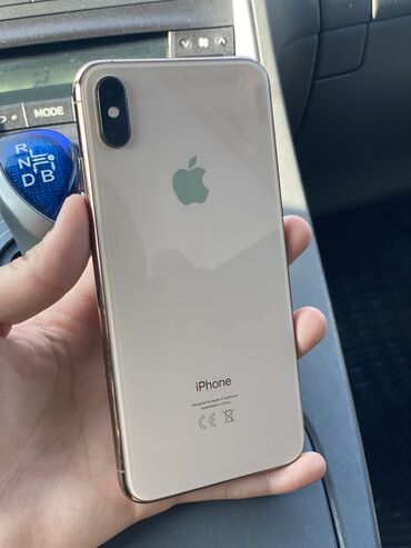 iphone арзан: IPhone Xs Max, Колдонулган, 64 ГБ, Rose Gold, Коргоочу айнек, Куту, 78 %