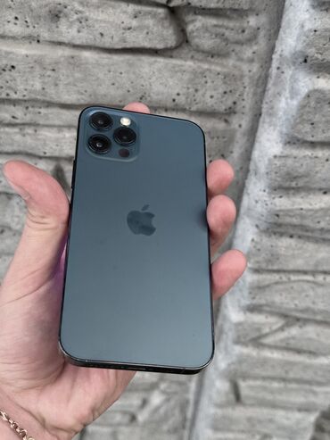 иштетилген телефондор: IPhone 12 Pro, Б/у, 128 ГБ, Синий, Чехол, 79 %