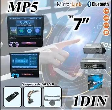 Audio oprema za auto: MP5 auto multimedija 1DIN sa 7" TFT ekranom i MirrorLink funkcijom - — 1