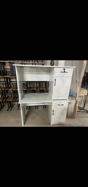 Парты: Парта, Новый, С полками, Для мальчика, Взрослая, ДСП, Платная доставка, цвет - Серый — 3