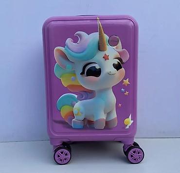 Rančevi, torbe i koferi: Dečji kofer na točkiće – jednorog motiv - Tvrdi kofer kabinske — 2