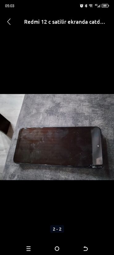 İnformatika: Redmi 12C, 256 GB, rəng - Qara, Barmaq izi