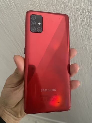 телефоны в ош: Samsung Galaxy A51, Колдонулган, 64 ГБ, түсү - Кызыл, 2 SIM
