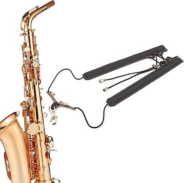 Violine: Kožni ramenni kaiš za violinu/violončelo sa držačem gudala + torbica — 5