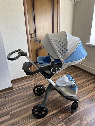 foo foo: Коляска, Stokke, цвет - Голубой, Б/у — 1