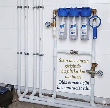 eve kamera sistemi: Üçmərhələli əsas giriş su filtrləri sistemi - Mərkəzi su xəttinə — 1