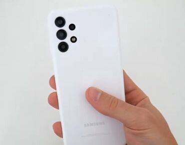 telefon 50 manata: Samsung Galaxy A13, 64 GB, rəng - Ağ, Barmaq izi, İki sim kartlı