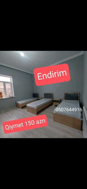 Çarpayılar: Yeni, Təknəfərlik çarpayı, Bazasız, Matras ilə, Siyirməsiz, Azərbaycan — 1