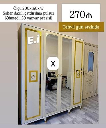 dekor ref: Üç qapılı paltar şkafı - Ölçü: 200 x 160 x 47 sm - Rəng və dizayn — 1