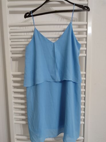 haljine za punije žene: Mango M (EU 38), bоја - Svetloplava, Drugi stil, Na bretele