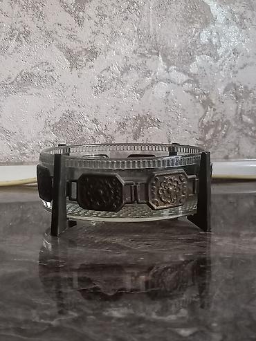 suse qab: Şüşə qab – metal dekorativ halqa və dayaqlı - Material: qalın şüşə — 1