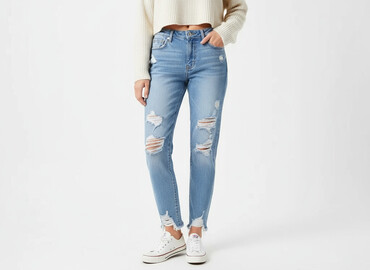jeansy damskie z poszarpanymi nogawkami: New Look, Jeans for women, size S