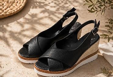 hm cipele: Comfort platforme – crne, 41 (26,2cm) - Gornjište: mekana perforirana — 3