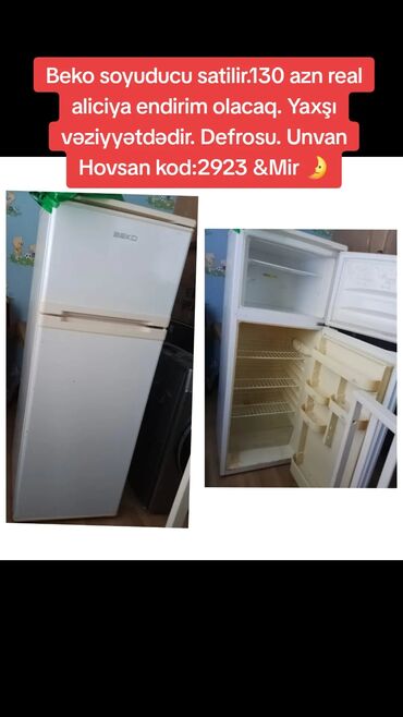 Soyuducular: Beko soyuducu satilir.130 azn real aliciya endirim olacaq. Yaxşı