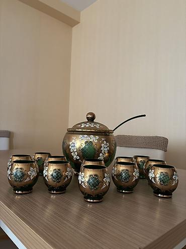 qab qaşiq: Zərif naxışlı şirə/kompot dəsti - Tərkib: qapaqlı böyük qab (kelleç) — 1