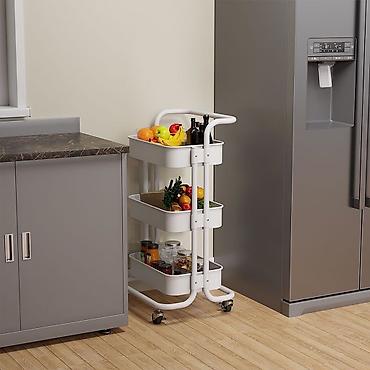 Тумбы и подставки для телевизора: Многофункциональная тележка-органайзер на колесах - Три глубокие — 2