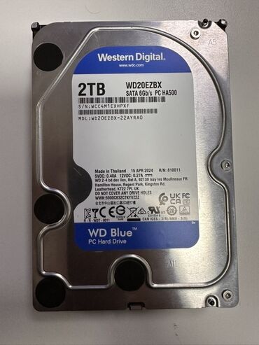 жёсткий диск на пк: Маалымат алып жүрүүчү, Жаңы, Western Digital (WD), HDD, 2 ТБ, 3.5", ПК үчүн