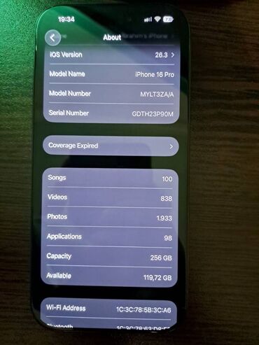 Apple iPhone: IPhone 16 Pro, 256 GB, Black Titanium, Face ID — 9