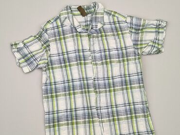 Shirts: Shirt 9 years, condition - Good, pattern - Cell, color - White