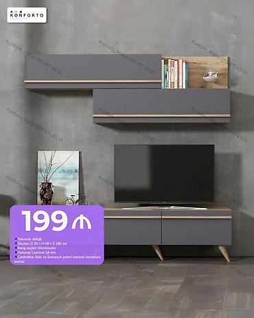 TV altlığı və asma divar dolabı dəsti - Modellər: aşağı TV tumba + 2