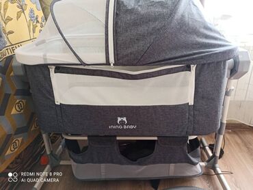 детскую кроватку кроватка к: Балдар үчүн кошумча коюлган керебет, Колдонулган, Дөңгөлөксүз, түсү - Боз