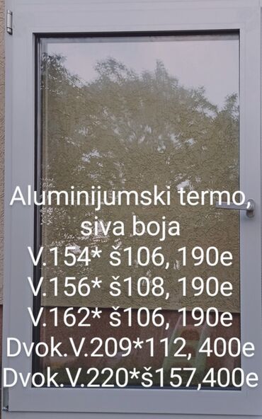Prozori: Aluminijumski termo prozori sa termo niskoemisionim staklima,novi — 7