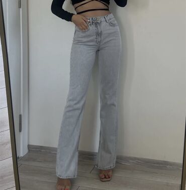 джинсы skinny: Джинсы, Прямые, Zara, Турция, Высокая талия, С разрезом, XS (EU 34), S (EU 36)