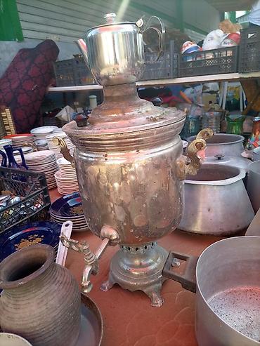 Техника и электроника: Klassik kömür/odunla işləyən samovar - Material: metal korpus, bürünc — 6