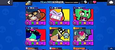 Другие предметы коллекционирования: Аккаунт Brawl Stars - Кубки: 20 343 - Бойцы: 72 из 100 - Уровни силы — 2