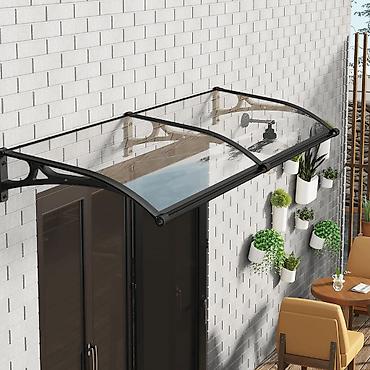 svetlece drvce: Nadstrešnica 240×100 Crna Prvodina 5mm Leksan PVC Nadstrešnica 240×100 — 1