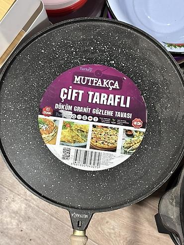 fire maple: Сковорода MUTFAKÇA Çift Taraflı — литой гранитный тас (плоская — 2