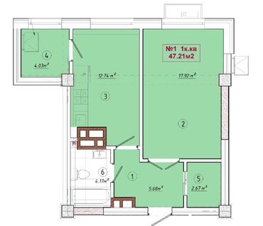 Продажа квартир: 1 комната, 47 м², Индивидуалка, 10 этаж, ПСО (под самоотделку)