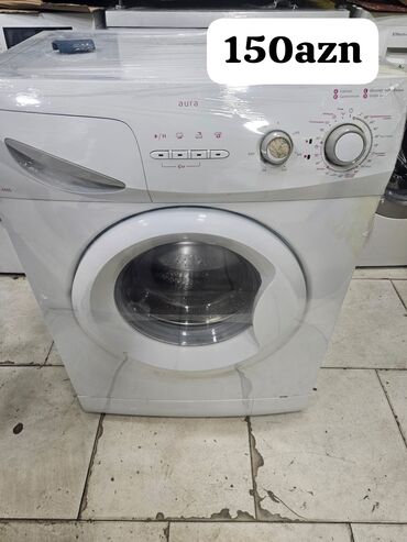 Paltaryuyan maşınlar: Aura brendinin ağ rəngli ön yükləməli paltaryuyan maşını. Bu model