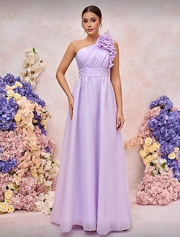 bluza ps: Elegantna duga haljina u nežno ljubičastoj (lila) boji. Asimetričan — 1